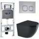 Комплект унитаза с инсталляцией WeltWasser Amberg 506 ST +Merzbach 043 GL-BL +Amberg RD-CR 10000012192 черный глянцевый