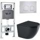 Комплект унитаза с инсталляцией WeltWasser Amberg 506 ST +Merzbach 043 GL-BL +Amberg RD-MT CR 10000012193 черный глянцевый