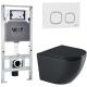 Комплект унитаза с инсталляцией WeltWasser Amberg 506 ST +Merzbach 043 GL-BL +Amberg RD-WT 10000012194 черный глянцевый