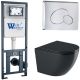 Комплект унитаза с инсталляцией WeltWasser Marberg 410 +Merzbach 043 GL-BL +MAR 410 RD-CR 10000012199 черный глянцевый