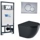 Комплект унитаза с инсталляцией WeltWasser Marberg 507 +Merzbach 043 GL-BL +MAR 507 RD-CR 10000012203 черный глянцевый
