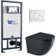 Комплект унитаза с инсталляцией WeltWasser Marberg 507 +Merzbach 043 GL-BL +MAR 507 RD GL-WT 10000012204 черный глянцевый