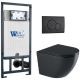 Комплект унитаза с инсталляцией WeltWasser Marberg 507 +Merzbach 043 GL-BL +MAR 507 RD MT-BL 10000012205 черный глянцевый