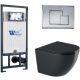 Комплект унитаза с инсталляцией WeltWasser Marberg 507 +Merzbach 043 GL-BL +MAR 507 SE-CR 10000012206 черный глянцевый