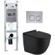 Комплект унитаза с инсталляцией WeltWasser Amberg 350 ST + Heimbach 043 MT-BL + Amberg RD-CR 10000012222 черный матовый