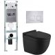 Комплект унитаза с инсталляцией WeltWasser Amberg 350 ST + Heimbach 043 MT-BL + Amberg RD-MT CR 10000012223 черный матовый