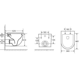 Комплект унитаза с инсталляцией WeltWasser Amberg 497 + Heimbach 043 MT-BL + Amberg RD-MT CR 10000012228 черный матовый