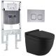 Комплект унитаза с инсталляцией WeltWasser Amberg 497 ST + Heimbach 043 MT-BL + Amberg RD-CR 10000012232 черный матовый