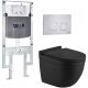 Комплект унитаза с инсталляцией WeltWasser Amberg 497 ST + Heimbach 043 MT-BL + Amberg RD-MT CR 10000012233 черный матовый