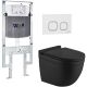 Комплект унитаза с инсталляцией WeltWasser Amberg 497 ST + Heimbach 043 MT-BL + Amberg RD-WT 10000012234 черный матовый