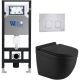 Комплект унитаза с инсталляцией WeltWasser Amberg 506 + Heimbach 043 MT-BL + Amberg RD-MT CR 10000012238 черный матовый