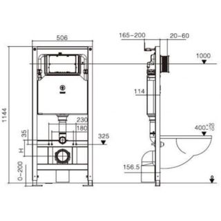 Комплект унитаза с инсталляцией WW Amberg 506 ST +Heimbach 043 MT-BL +Amberg RD-WT 10000012244 черный матовый