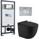 Комплект унитаза с инсталляцией WeltWasser Marberg 507 +Heimbach 043 MT-BL +MAR 507 RD-CR 10000012253 черный матовый