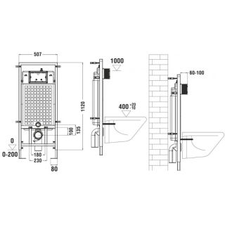 Комплект унитаза с инсталляцией WeltWasser Marberg 507 +Heimbach 043 MT-BL +MAR 507 SE-CR 10000012256 черный матовый