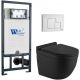 Комплект унитаза с инсталляцией WeltWasser Marberg 507 +Heimbach 043 MT-BL +MAR 507 SE GL-WT 10000012257 черный матовый