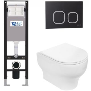 Комплект унитаза с инсталляцией WeltWasser Amberg 350 + Erlenbach 004 GL-WT + Amberg RD-BL 10000012289 белый глянцевый