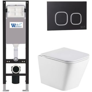 Комплект унитаза с инсталляцией Weltwasser Amberg 350 + Gelbach 043 MT-WT + Amberg RD-BL 10000012324 белый матовый