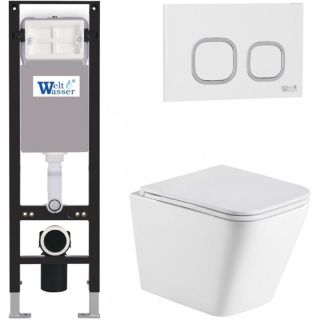 Комплект унитаза с инсталляцией Weltwasser Amberg 350 + Gelbach 043 MT-WT + Amberg RD-WT 10000012327 белый матовый