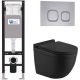 Комплект унитаза с инсталляцией WeltWasser Amberg 350 + Heimbach 043 MT-BL + Amberg RD-CR 10000012335 черный матовый