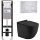 Комплект унитаза с инсталляцией WeltWasser Amberg 350 + Heimbach 043 MT-BL + Amberg RD-MT CR 10000012336 черный матовый