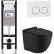 Комплект унитаза с инсталляцией WeltWasser Amberg 350 + Heimbach 043 MT-BL + Amberg RD-WT 10000012337 черный матовый