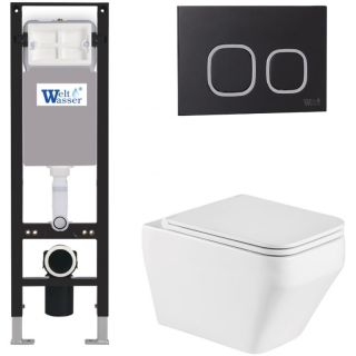 Комплект унитаза с инсталляцией WeltWasser Amberg 350 +Hofbach 041 GL-WT +Amberg RD-BL 10000012339 белый глянцевый
