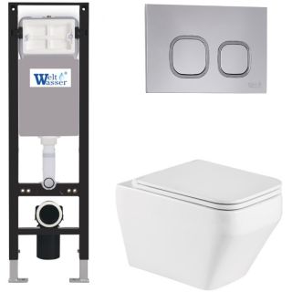 Комплект унитаза с инсталляцией WeltWasser Amberg 350 +Hofbach 041 GL-WT +Amberg RD-CR 10000012340 белый глянцевый
