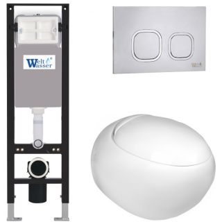 Комплект унитаза с инсталляцией WeltWasser Amberg 350 +Jeckenbach 004 GL-WT +Amberg RD-MT CR 10000012346 белый глянцевый