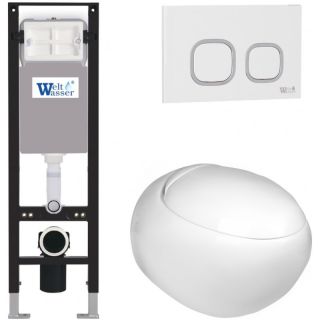 Комплект унитаза с инсталляцией WeltWasser Amberg 350 +Jeckenbach 004 GL-WT +Amberg RD-WT 10000012347 белый глянцевый