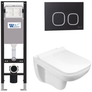 Комплект унитаза с инсталляцией WeltWasser Amberg 350 +Kehlbach 004 GL-WT +Amberg RD-BL 10000012349 белый глянцевый