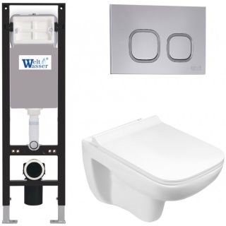 Комплект унитаза с инсталляцией WeltWasser Amberg 350 +Kehlbach 004 GL-WT +Amberg RD-CR 10000012350 белый глянцевый