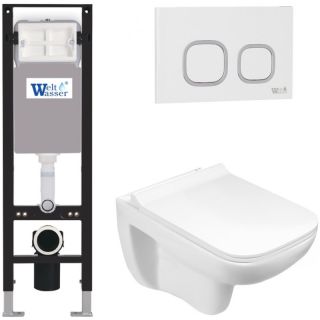 Комплект унитаза с инсталляцией WeltWasser Amberg 350 +Kehlbach 004 GL-WT +Amberg RD-WT 10000012352 белый глянцевый