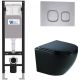 Комплект унитаза с инсталляцией WeltWasser Amberg 350 +Merzbach 041 XL MT-BL +Amberg RD-CR 10000012365 черный матовый