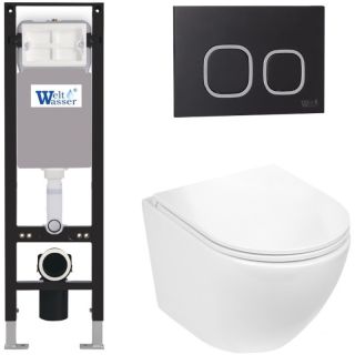 Комплект унитаза с инсталляцией WeltWasser Amberg 350 +Merzbach 043 GL-WT +Amberg RD-BL 10000012374 белый глянцевый