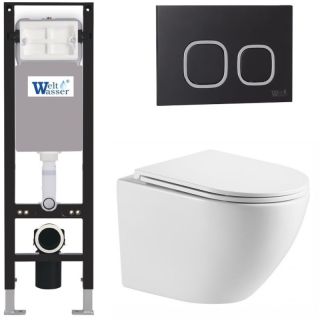 Комплект унитаза с инсталляцией WeltWasser Amberg 350 +Merzbach 043 MT-WT +Amberg RD-BL 10000012389 белый матовый