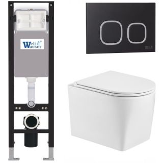 Комплект унитаза с инсталляцией WeltWasser Amberg 350 +Nesenbach 004 GL-WT +Amberg RD-BL 10000012394 белый глянцевый