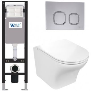 Комплект унитаза с инсталляцией WeltWasser Amberg 350 +Odenbach 004 GL-WT +Amberg RD-CR 10000012400 белый глянцевый