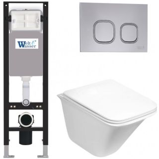 Комплект унитаза с инсталляцией WeltWasser Amberg 350 +Rotbach 004 GL-WT +Amberg RD-CR 10000012405 белый глянцевый