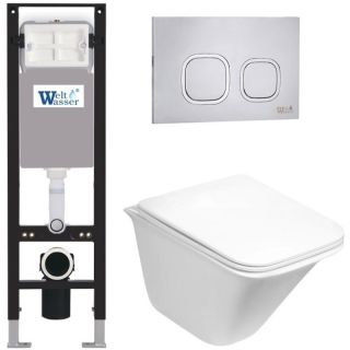 Комплект унитаза с инсталляцией WeltWasser Amberg 350 +Rotbach 004 GL-WT +Amberg RD-MT CR 10000012406 белый глянцевый