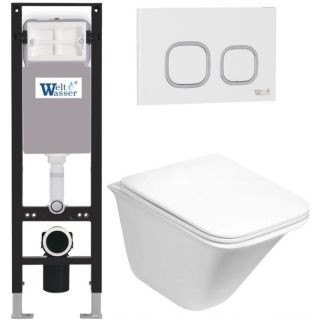 Комплект унитаза с инсталляцией WeltWasser Amberg 350 +Rotbach 004 GL-WT +Amberg RD-WT 10000012407 белый глянцевый