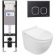 Комплект унитаза с инсталляцией WeltWasser Amberg 350 + Heimbach 043 GL-WT + Amberg RD-BL 10000012439 белый глянцевый