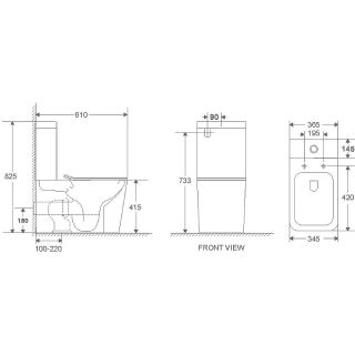 Унитаз-компакт Weltwasser WW Gelbach 011 ST MT-BL 10000012779 черный матовый