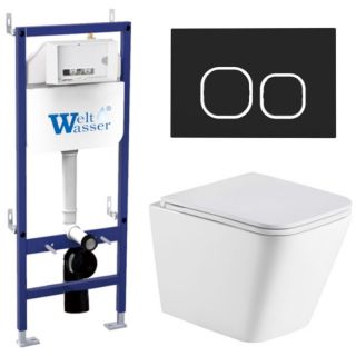 Комплект унитаза с инсталляцией Weltwasser Bamberg 460 + Gelbach 043 MT-WT + Bamberg BL 10000012799 белый матовый