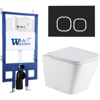 Комплект унитаза с инсталляцией Weltwasser Bamberg 545 + Gelbach 043 MT-WT + Bamberg BL 10000012805 белый матовый