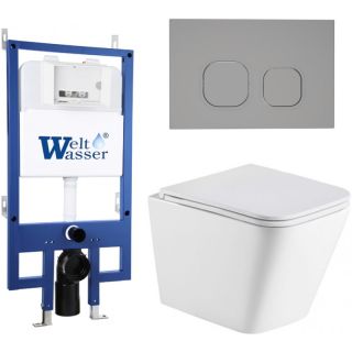 Комплект унитаза с инсталляцией Weltwasser Bamberg 545 + Gelbach 043 MT-WT + Bamberg CR 10000012806 белый матовый