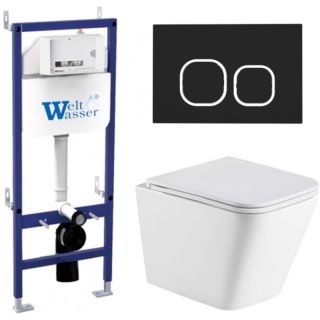 Комплект унитаза с инсталляцией Weltwasser Bamberg 460 + Gelbach 043 GL-WT + Bamberg BL 10000012809 белый глянцевый