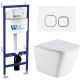 Комплект унитаза с инсталляцией Weltwasser Bamberg 460 + Gelbach 043 GL-WT + Bamberg WT 10000012811 белый глянцевый