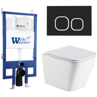 Комплект унитаза с инсталляцией Weltwasser Bamberg 545 + Gelbach 043 GL-WT + Bamberg BL 10000012815 белый глянцевый