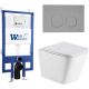 Комплект унитаза с инсталляцией Weltwasser Bamberg 545 + Gelbach 043 GL-WT + Bamberg CR 10000012816 белый глянцевый