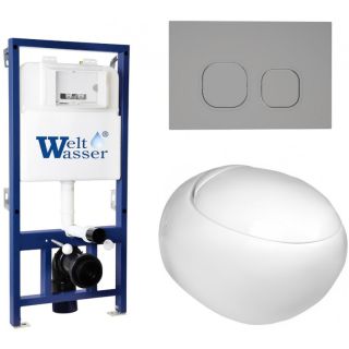 Комплект унитаза с инсталляцией WeltWasser Bamberg 525 +Jeckenbach 004 GL-WT +Bamberg CR 10000012843 белый глянцевый
